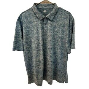 Berkley Jensen Mens Polo Shirt Size XL Heather Blue Performance‎ Fabric